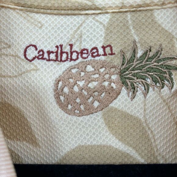 Caribbean Silk Blend Men’s Short Sleeve Hawaiian Shirt Yellow XL NWT - Picture 2 of 8